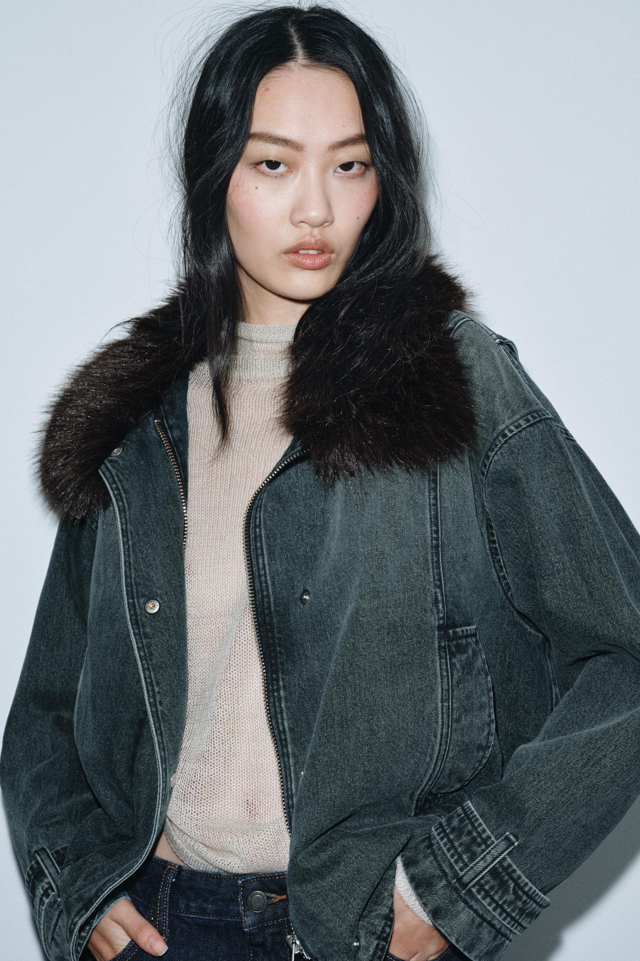 ZW COLLECTION DENIM BOMBER JACKET